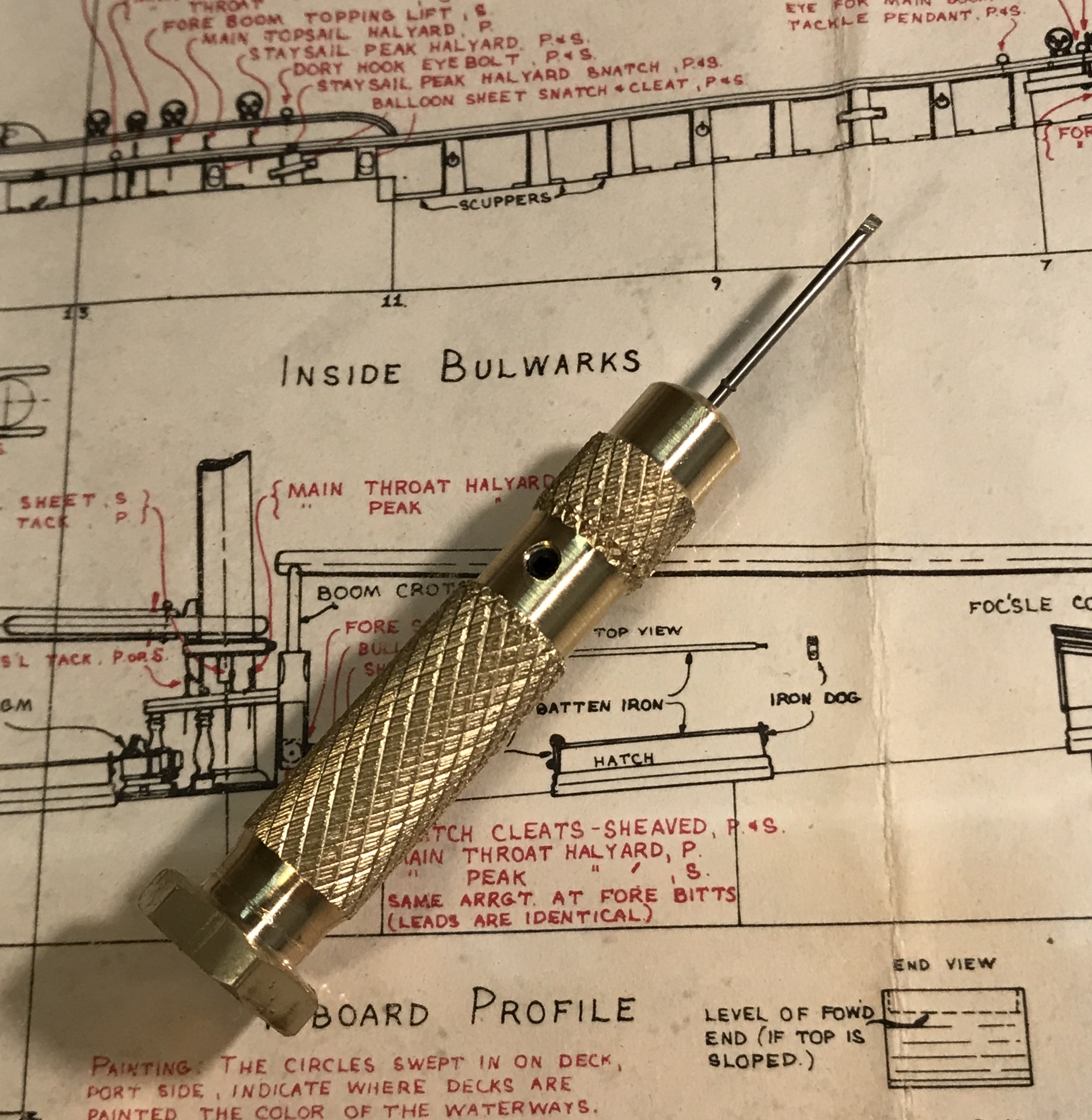 The finished scupper tool in the handle